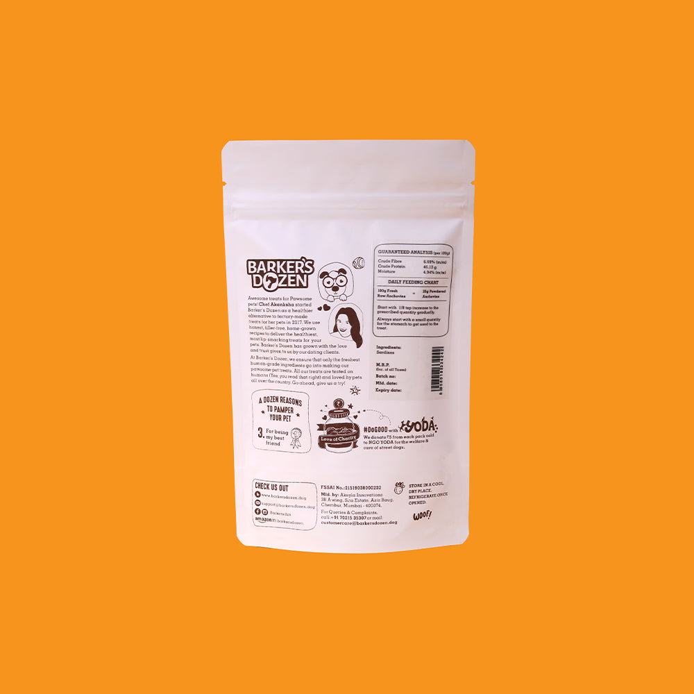 Anchovy powder by Barkers dozen back of pack