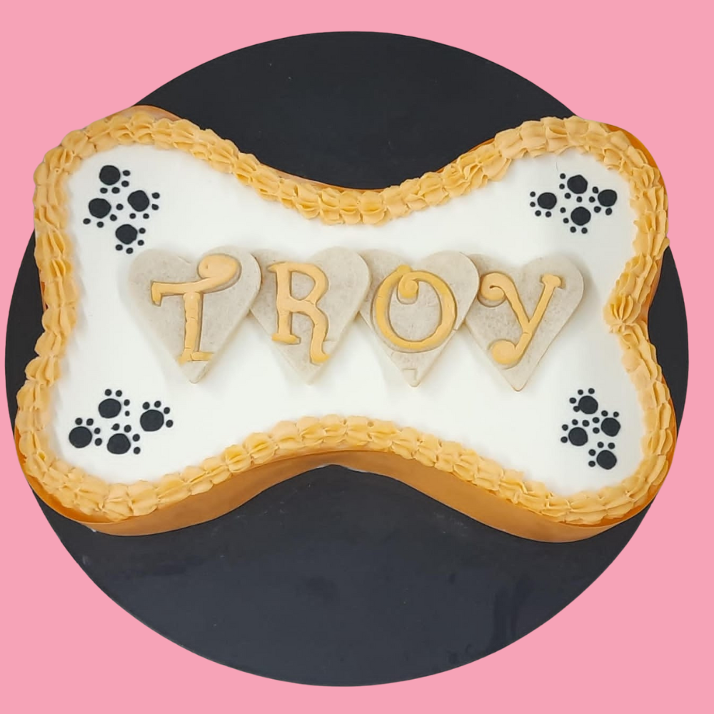 Barker's Dozen doggie bone design cake for dog birthdays