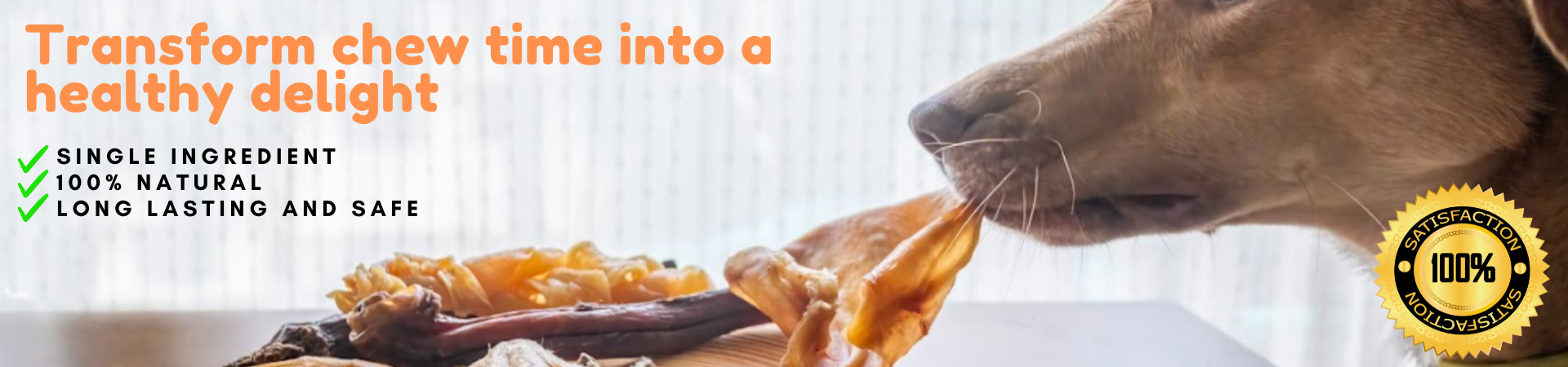 Safe, Long lasting chews for dogs from Barker's Dozen Pet bakery