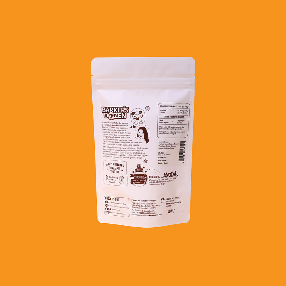 mutton organ powder back of pack