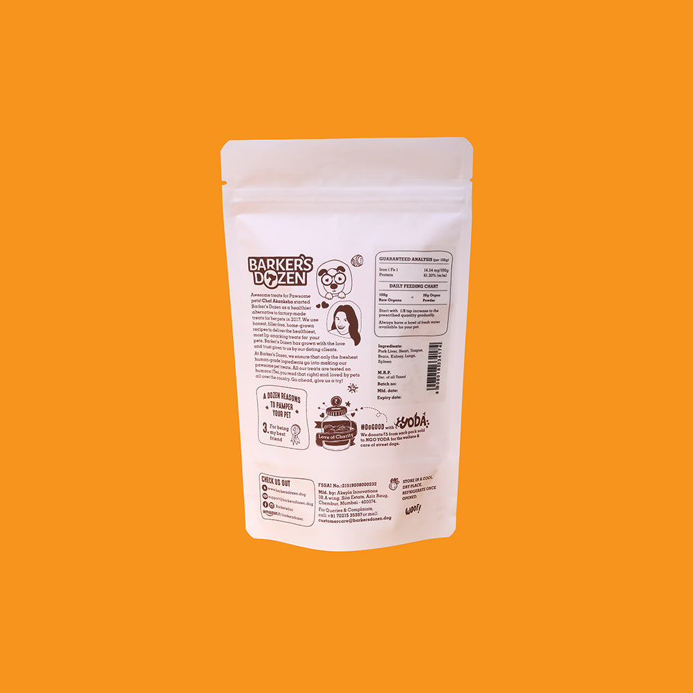 pork organ powder back of back