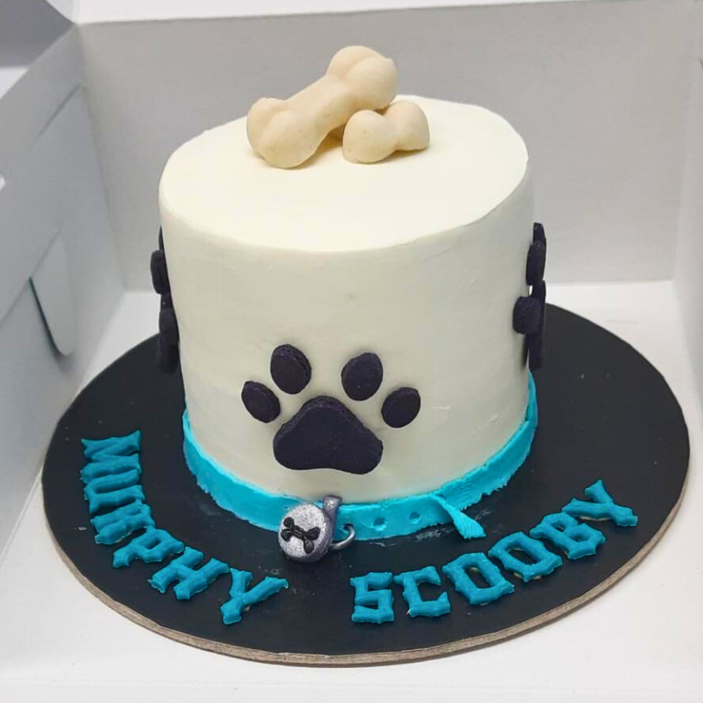 750gm tall round cake for dog birthdays made by Barker's Dozen Pet Bakery