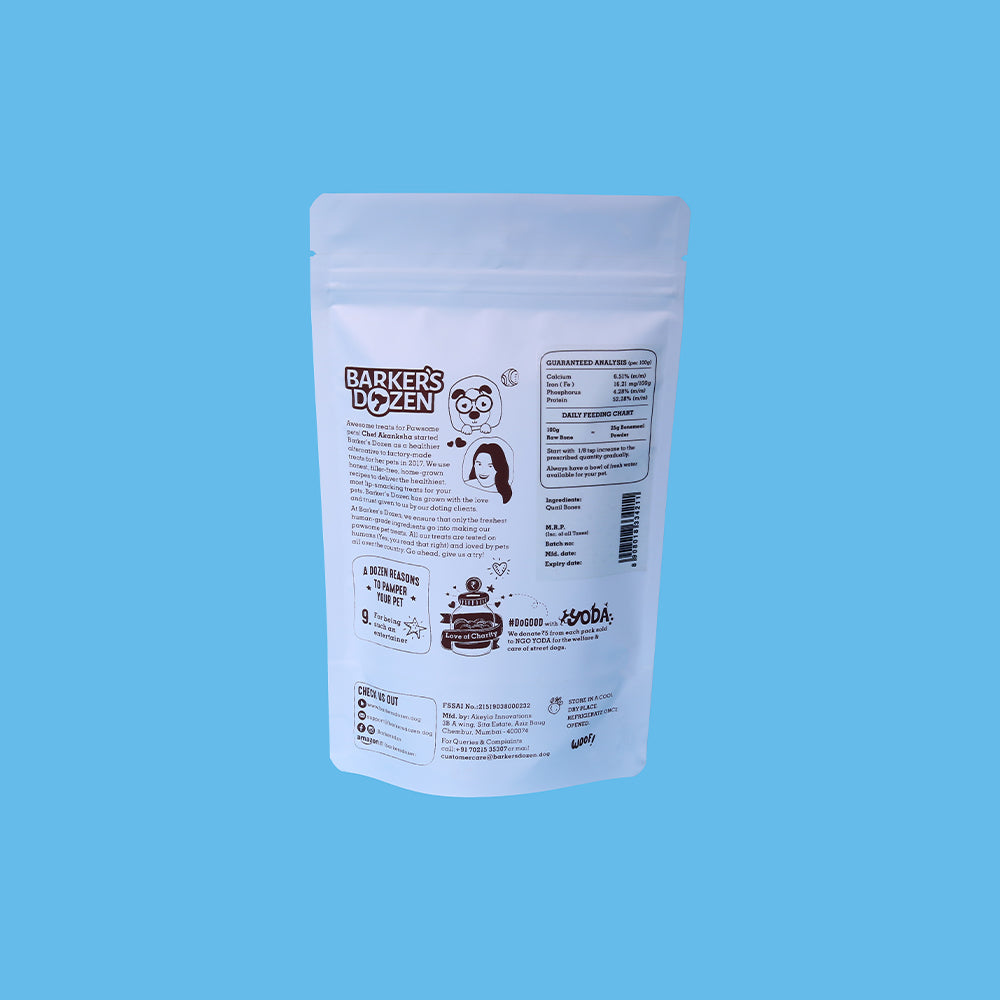 natural supplement quail bonemeal powder for dogs back of back