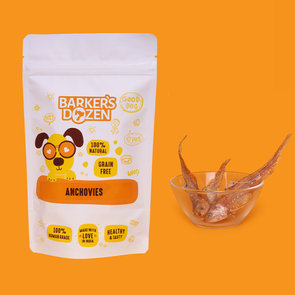 Whole anchovies dehydrated fish chew for dogs