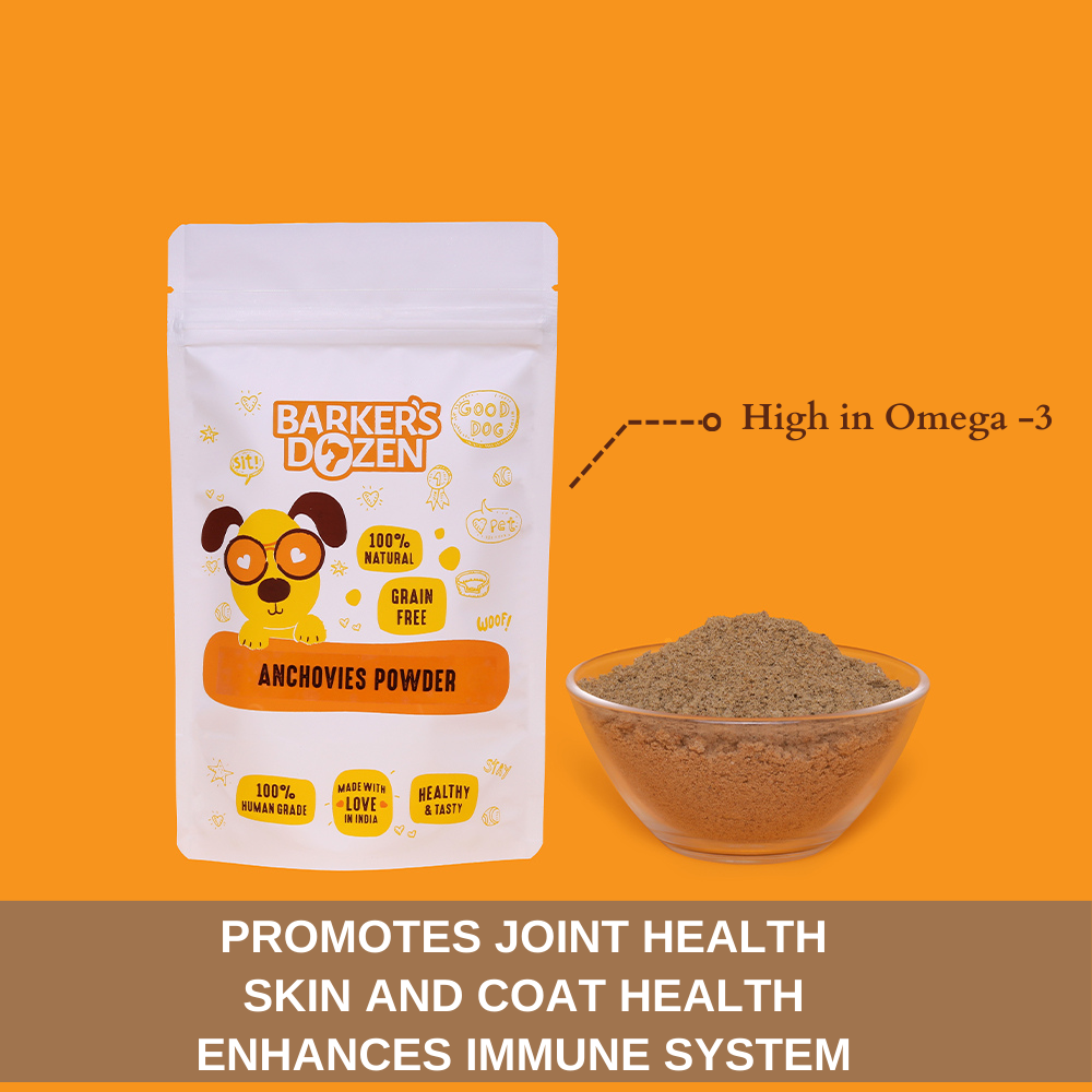 Anchovies powder natural Omega 3 supplement for dogs