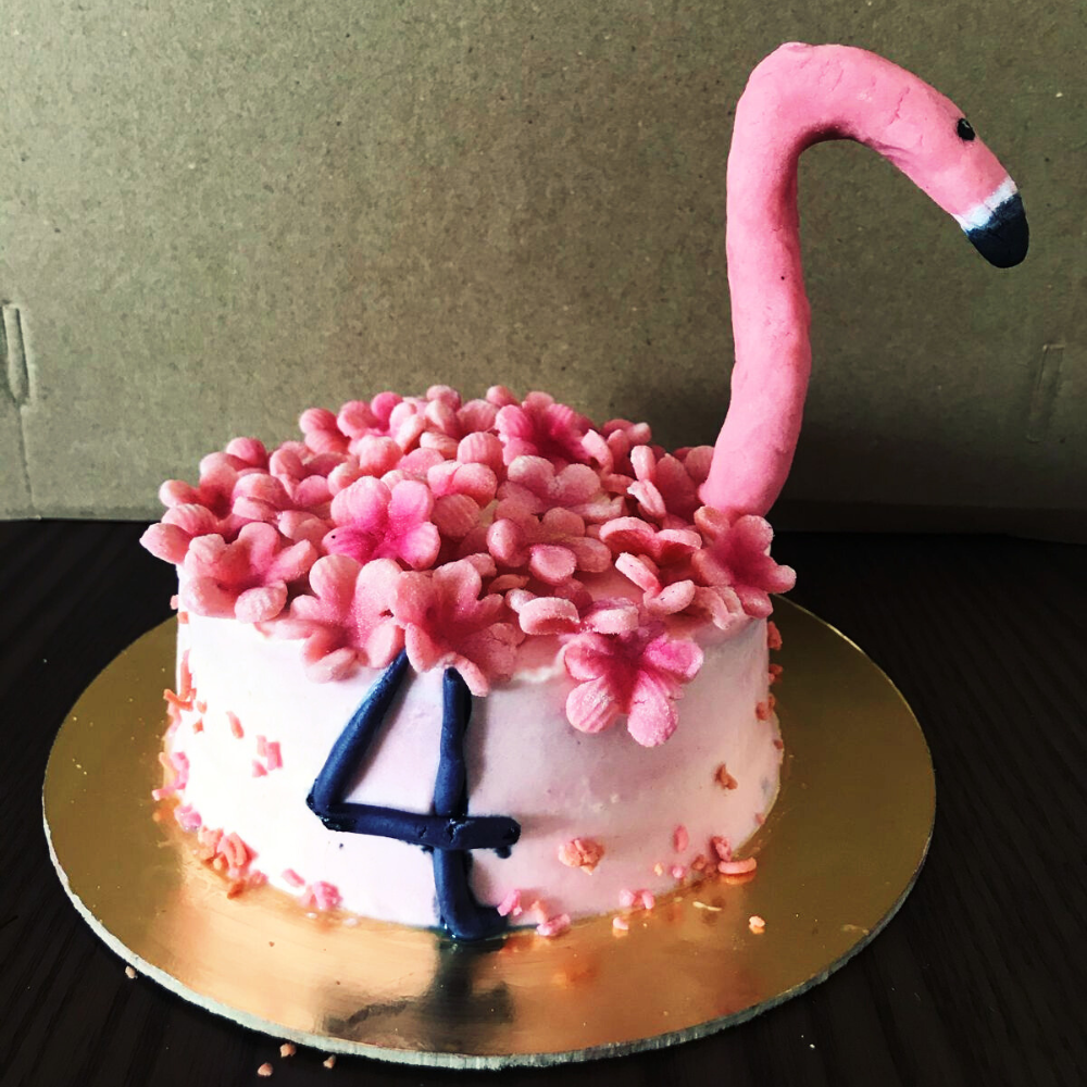Pelican bird shaped cake by Barker's Dozen Pet Bakery