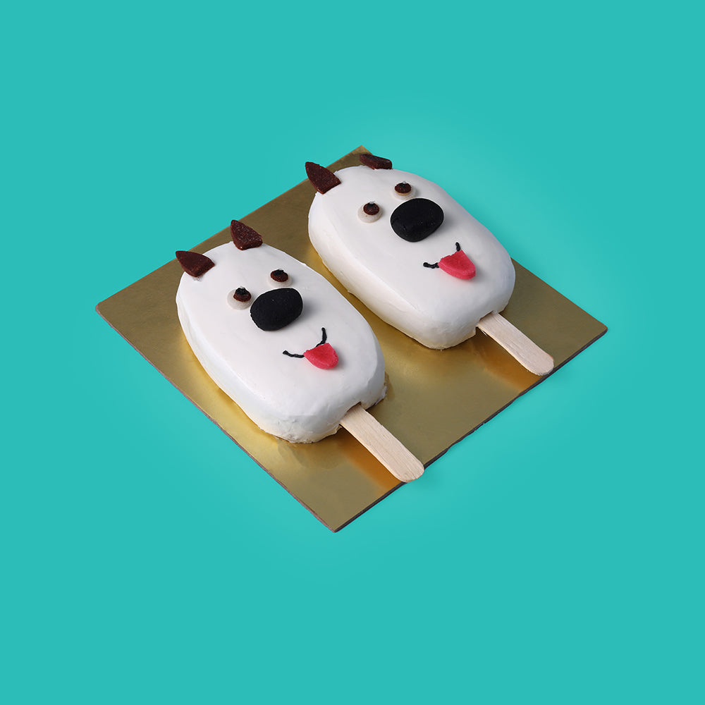 Dog face cakesickle design for birthdays and celebrations