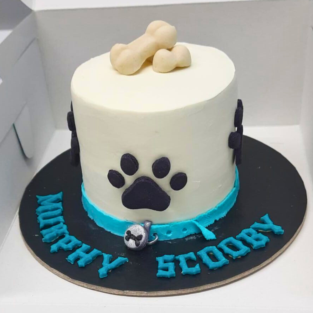 Shih Tzu Baby Dog Cake Custom Paws Bones Design Dog Birthday Cake
