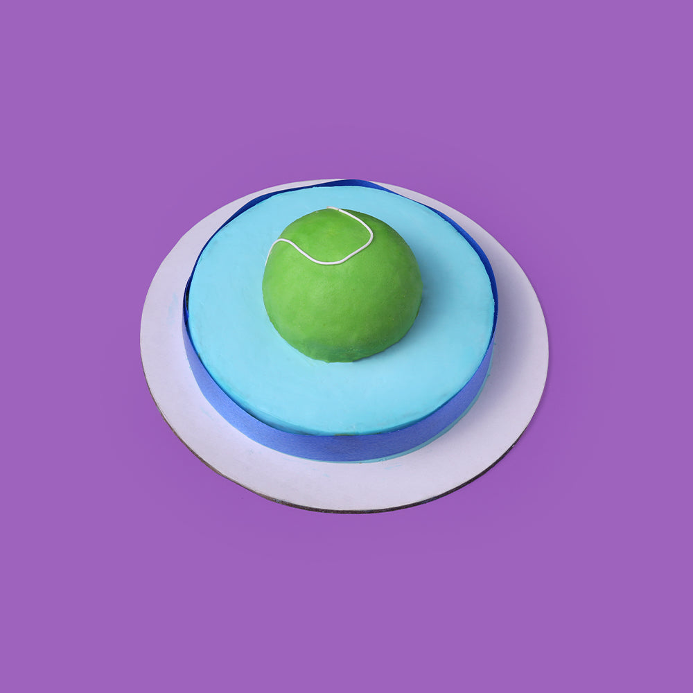 Unique tennis ball design dog birthday cake